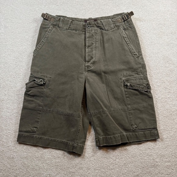 Abercrombie & Fitch Men Cargo Shorts Green Size 30 Button Fly Corduroy Belted - Picture 2 of 8
